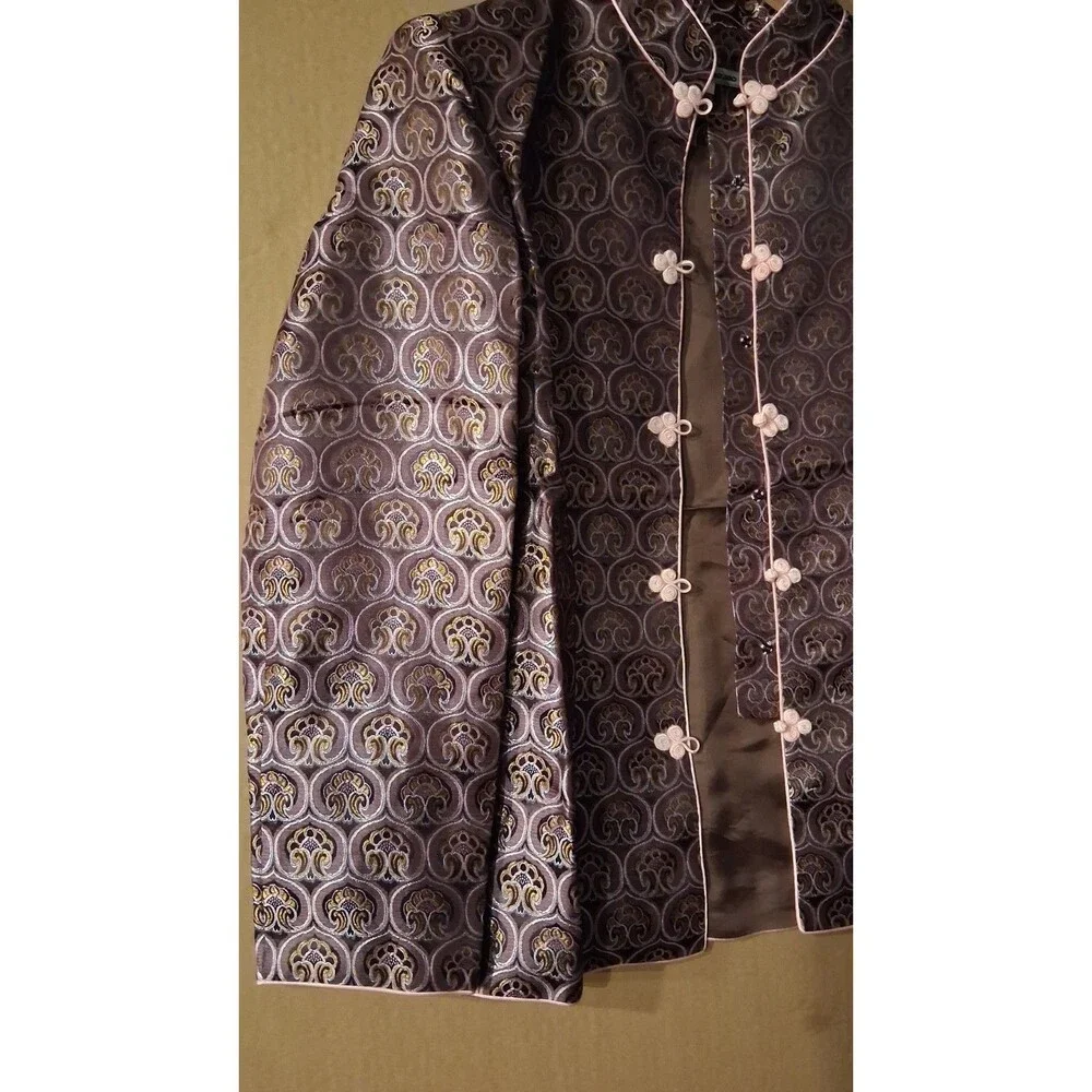 Women’s Elegant Chinese Style Qipao Jacquard Blazer Size Large Asian Thai New